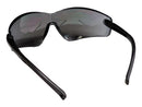 Type 6 - Safety Glasses - Frameless with Black Temples and Silver Mirror Lenses