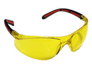 Type 9 - Safety Glasses - Frameless with Rubber Temples and Amber Lenses