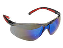 Type 9 - Safety Glasses - Frameless with Rubber Temples and Blue Mirror Lenses