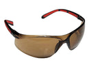 Type 9 - Safety Glasses - Frameless with Rubber Temples and Brown Lenses