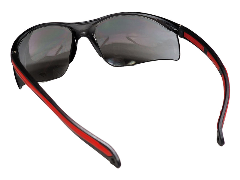 Type 9 - Safety Glasses - Frameless with Rubber Temples and Silver Mirror Lenses