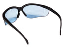 Type 8 - Safety Glasses - Black Half Frame with Blue Lenses