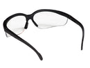 Type 8 - Safety Glasses - Black Half Frame with Clear Anti Fog Lenses