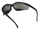 Type 8 - Safety Glasses - Black Half Frame with Blue Mirror Lenses