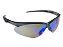 Type 14 - Safety Glasses - Black Half Frame with Blue Mirror Lenses