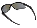 Type 14 - Safety Glasses - Black Half Frame with Blue Mirror Lenses
