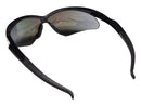Type 11 - Safety Glasses - Black Half Frame with Blue Mirror Lenses
