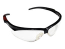 Type 11 - Safety Glasses - Black Half Frame with Clear Lenses