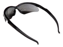 Type 11 - Safety Glasses - Black Half Frame with Silver Mirror Lenses