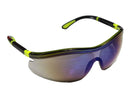 Type 13 - Safety Glasses - Hi Vis Half Frame with Blue Mirror Lenses