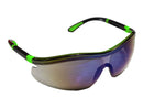 Type 13 - Safety Glasses - Hi Vis Half Frame with Blue Mirror Lenses