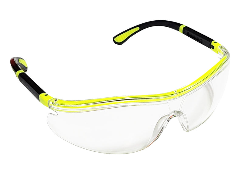 Type 13 - Safety Glasses - Hi Vis Half Frame with Clear Lenses