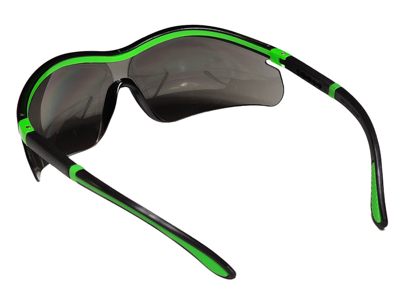 Type 13 - Safety Glasses - Hi Vis Half Frame with Silver Mirror Lenses