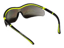 Type 13 - Safety Glasses - Hi Vis Half Frame with Blue Mirror Lenses