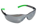 Type 5 - Safety Glasses - Frameless with Hi Vis Temples and Silver Mirror Lenses