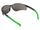 Type 5 - Safety Glasses - Frameless with Hi Vis Temples and Silver Mirror Lenses