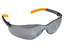 Type 5 - Safety Glasses - Frameless with Hi Vis Temples and Silver Mirror Lenses
