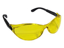 Type 10 - Safety Glasses - Frameless with Black Temples and Amber Lenses