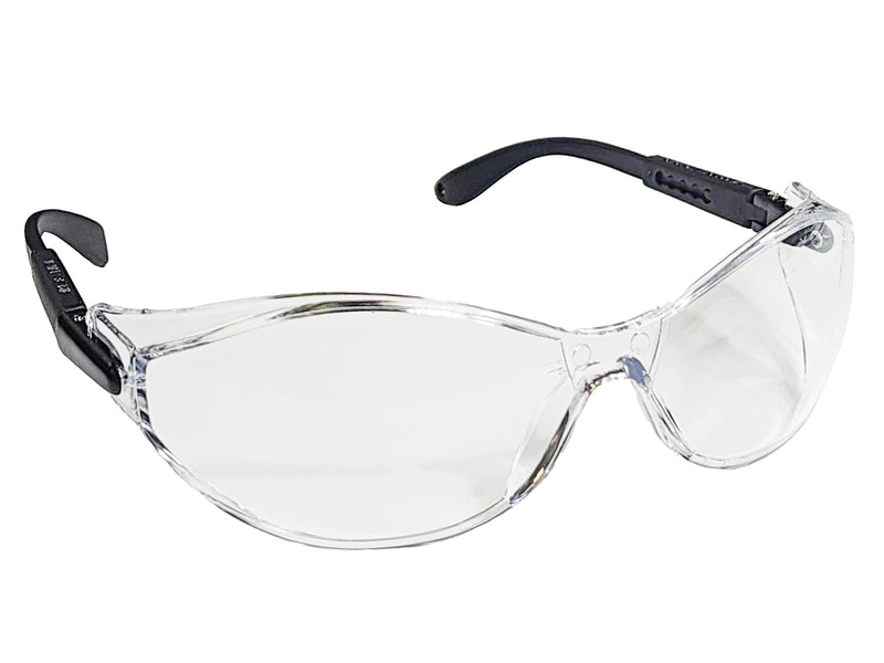 Type 10 - Safety Glasses - Frameless with Black Temples and Clear Lenses