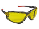 Type 16 - Safety Glasses - Black Full Frame with Foam Lined Gasket and Amber Lenses
