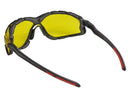 Type 16 - Safety Glasses - Black Full Frame with Foam Lined Gasket and Amber Lenses