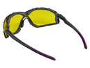 Type 16 - Safety Glasses - Black Full Frame with Foam Lined Gasket and Amber Lenses