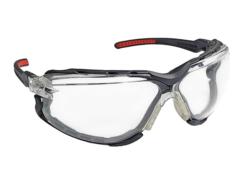 Type 16 - Safety Glasses - Black Full Frame with Foam Lined Gasket and Clear Anti Fog Lenses