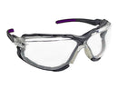 Type 16 - Safety Glasses - Black Full Frame with Foam Lined Gasket and Clear Lenses