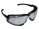 Type 16 - Safety Glasses - Black Full Frame with Foam Lined Gasket and Silver Mirror Lenses