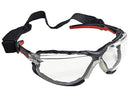 Type 16 - Safety Glasses - Black Full Frame with Foam Lined Gasket and Clear Anti Fog Lenses