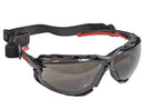 Type 16 - Safety Glasses - Black Full Frame Foam Lined Gasket and Grey Tinted Anti Fog Lenses