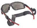 Type 16 - Safety Glasses - Black Full Frame Foam Lined Gasket and Grey Tinted Anti Fog Lenses