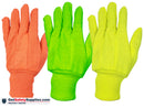 Cotton - Green / Orange / Yellow Jersey Gloves