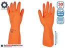 Latex Disposable Gloves - 30 Mil Thick with 13" Length Cuff Natural Rubber Gloves