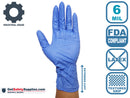 Nitrile Disposable Gloves - 6 Mil Thick with 12" Length Cuff Blue Powder Free Gloves
