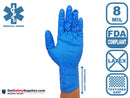 Nitrile Disposable Gloves - 8 Mil Thick with 12" Length Cuff Blue Powder Free Gloves
