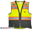 Safety Vest - Class II Solid Front and Mesh Back Vest - Hi Vis Yellow and Black