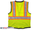 Safety Vest - Class II Solid Front and Mesh Back Vest - Hi Vis Yellow and Black