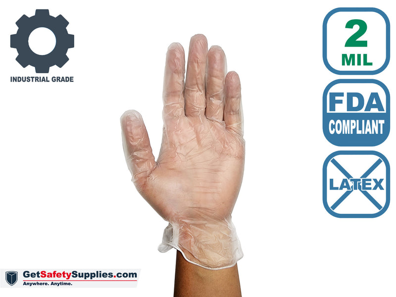 Vinyl Disposable Gloves - 2 Mil Thick Powder Free Gloves - Semi Transparent