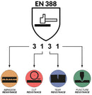 Cut Resistant Gloves - Grey Cotton and Spandex Shell - Black Latex Coating