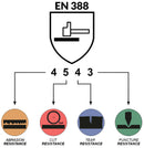 Cut Resistant Gloves - Grey HPPE Lycra Shell - Black NBR Foam Coating